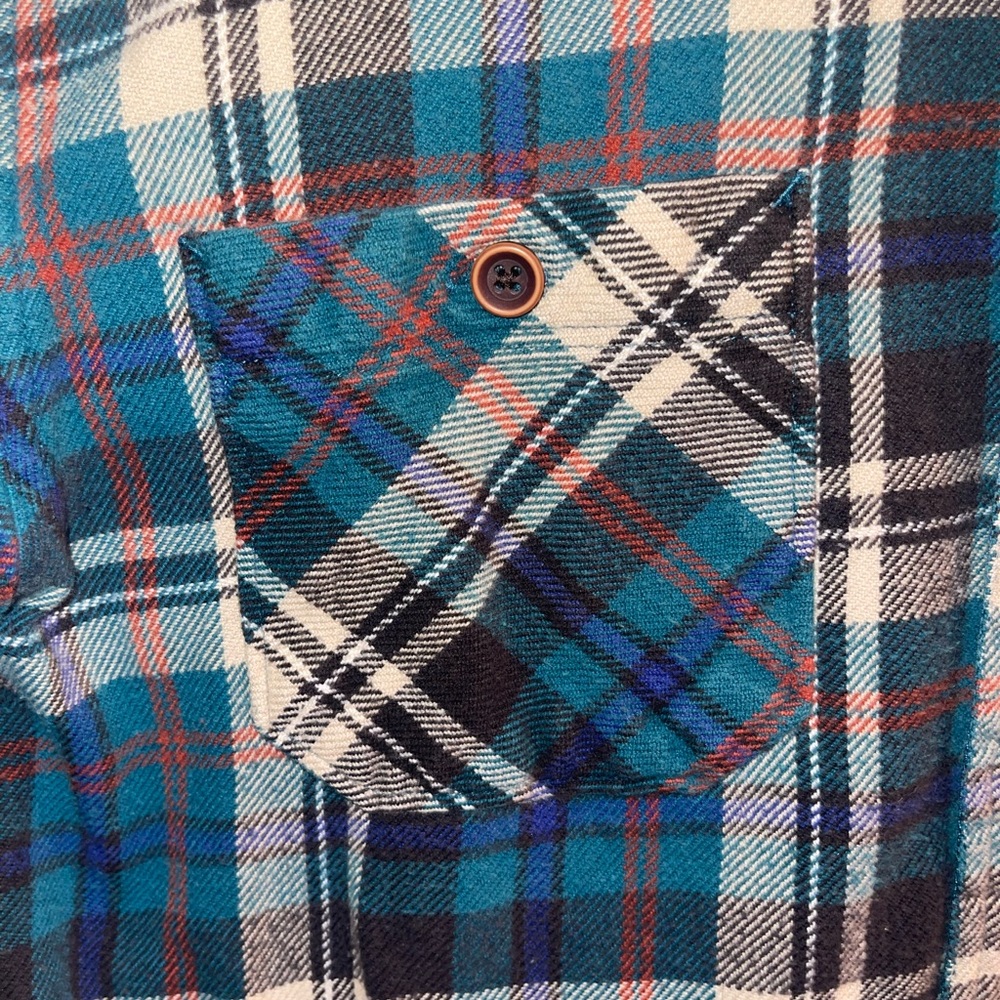 Ruff Hewn Teal and Cream Checkered Shirt - Picture 3 of 4